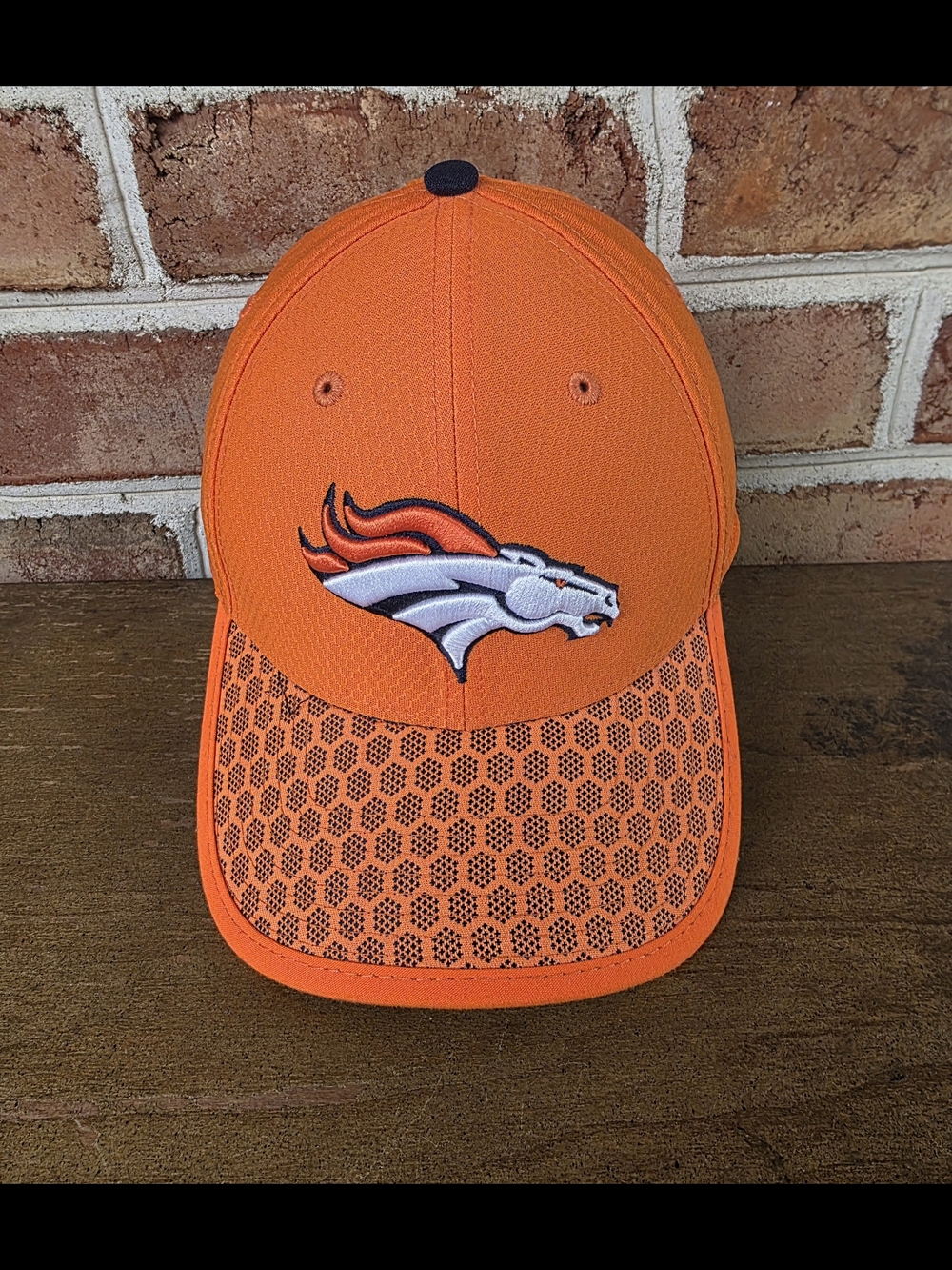 New Era Orange Denver Broncos Logo Mesh-Accent Cap